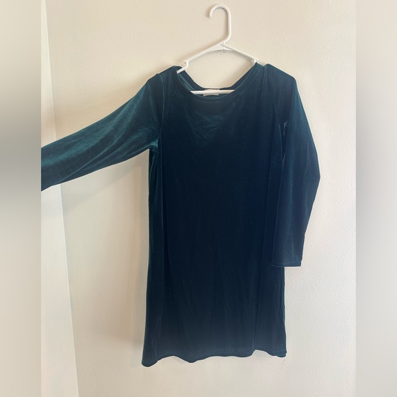 GREEN VELVET DRESS - Picture 3 of 4